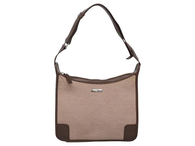 Borsa a Spalla GUCCI in Tela Beige Argento 001 4206 Auth ep9960 - vista 2