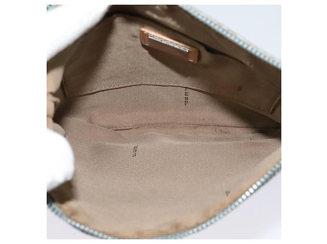 FENDI Zucchino Canvas Schultertasche Hellblau Silber Authentisch 133278 - Ansicht 11