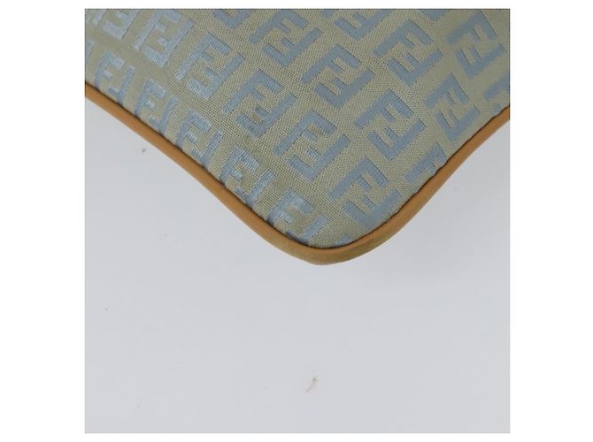 FENDI Zucchino Canvas Schultertasche Hellblau Silber Authentisch 133278 - Ansicht 9