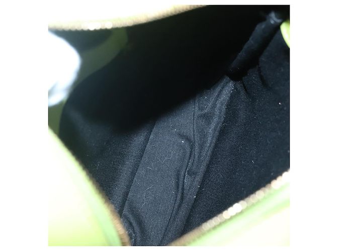Bolso de Hombro de Cuero VERSACE Verde Lima Oro Auth am8884 Dorado - vista 10