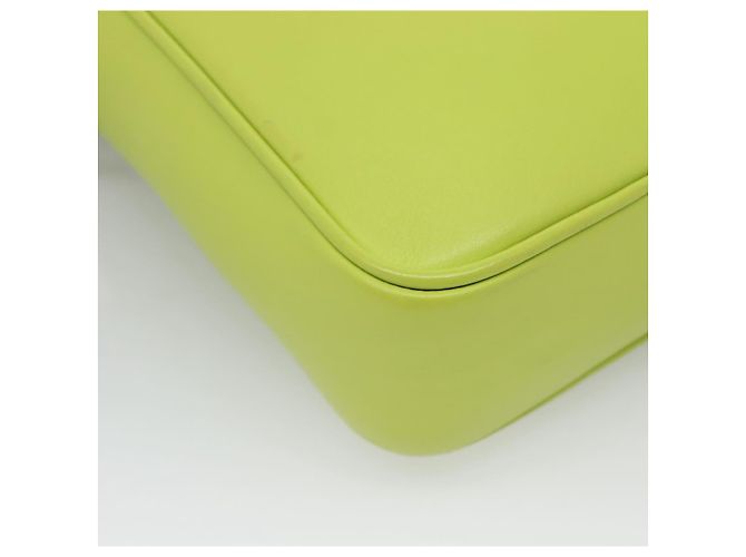 Bolso de Hombro de Cuero VERSACE Verde Lima Oro Auth am8884 Dorado - vista 16