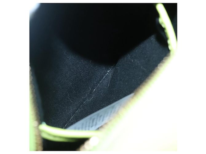 Bolso de Hombro de Cuero VERSACE Verde Lima Oro Auth am8884 Dorado - vista 21