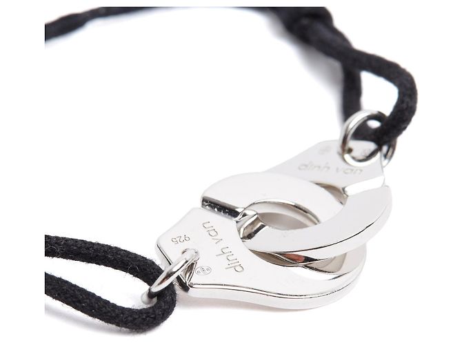 Bracciale Regolabile Dinh Van Menotte GM Argento Sterling XL con Gemelli - vista 2