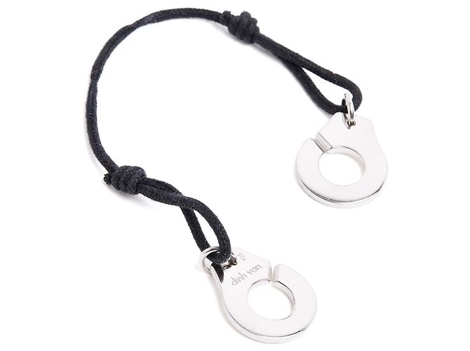 Bracciale Regolabile Dinh Van Menotte GM Argento Sterling XL con Gemelli - vista 4