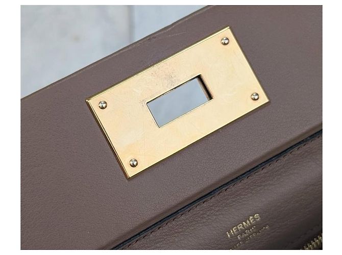 Borsa Hermès 24-24 Etoupe in Pelle Marrone Chiaro - vista 7