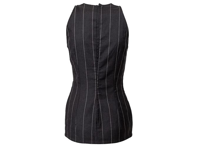 Vestido Mini a Rayas de Gianni Versace Gris Burdeos - vista 3