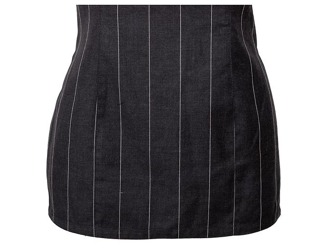 Vestido Mini a Rayas de Gianni Versace Gris Burdeos - vista 5