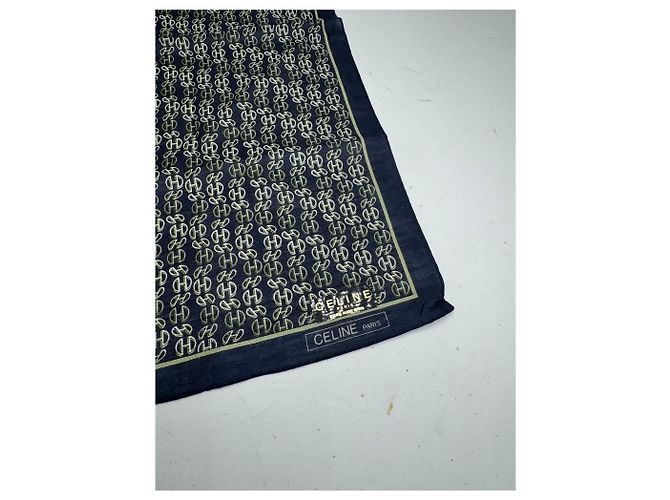 Céline Sciarpa monogramma a catena vintage Celine Paris Nero - vista 2
