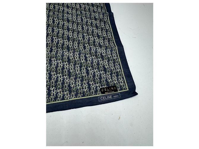 Céline Sciarpa monogramma a catena vintage Celine Paris Nero - vista 3