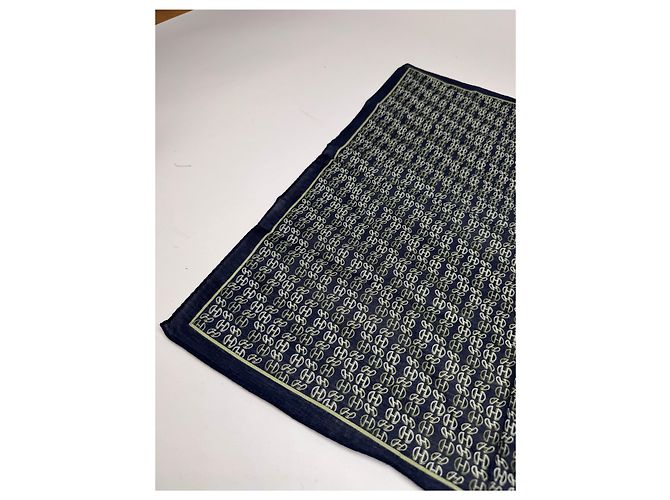 Céline Sciarpa monogramma a catena vintage Celine Paris Nero - vista 6