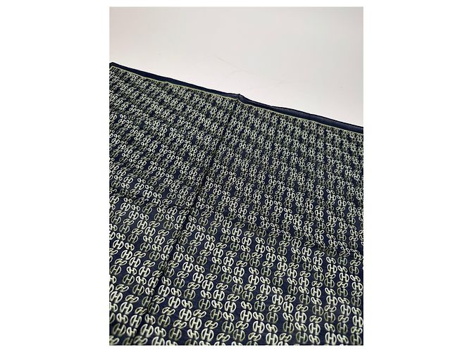 Céline Sciarpa monogramma a catena vintage Celine Paris Nero - vista 7