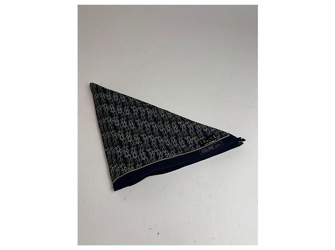 Céline Sciarpa monogramma a catena vintage Celine Paris Nero - vista 9