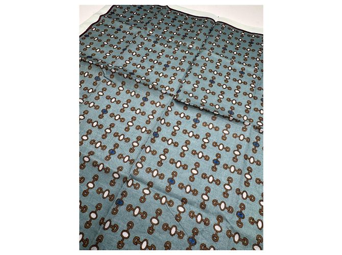 Sciarpa Vintage Gucci Horsebit Blu Nero - vista 2