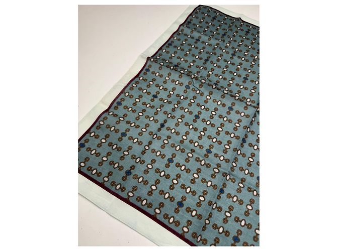 Sciarpa Vintage Gucci Horsebit Blu Nero - vista 5