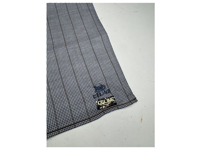Céline Sciarpa a quadri Celine Vintage grigia Grigio - vista 3