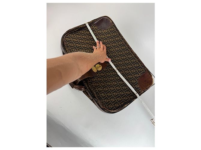 Valigia vintage Fendi monogramma FF marrone - vista 11