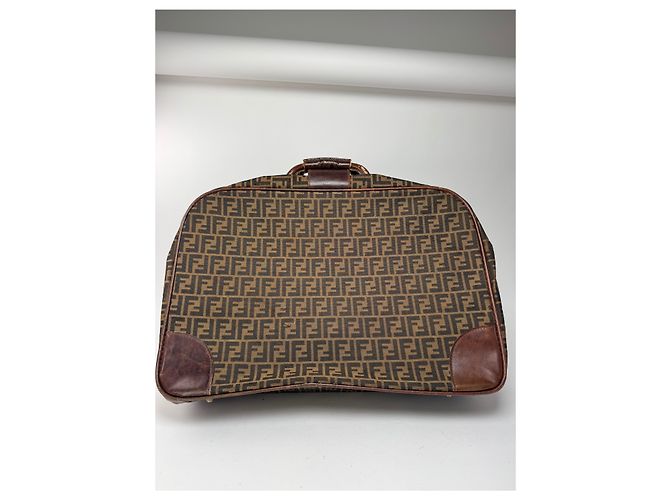 Valigia vintage Fendi monogramma FF marrone - vista 2