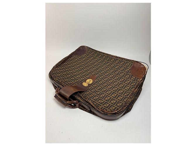 Valigia vintage Fendi monogramma FF marrone - vista 5