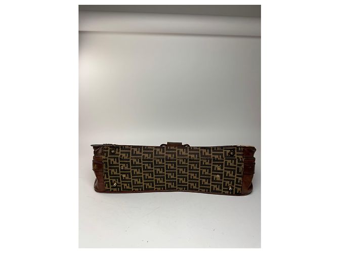 Valigia vintage Fendi monogramma FF marrone - vista 8