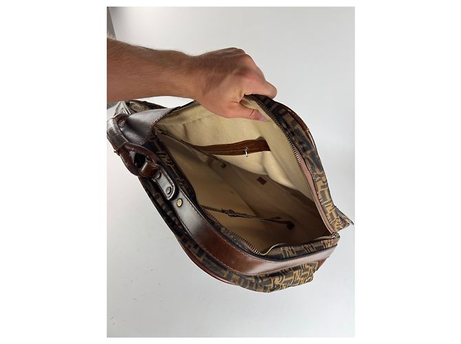 Valigia vintage Fendi monogramma FF marrone - vista 9