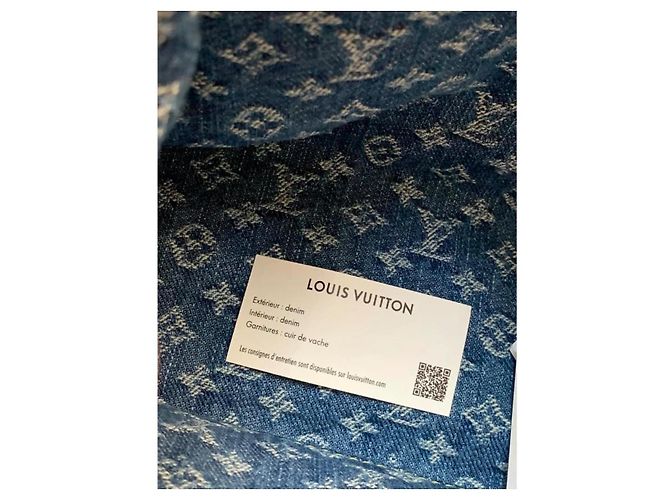 Louis Vuitton Pochette Cosmetica GM Monogram Denim Blu - vista 6