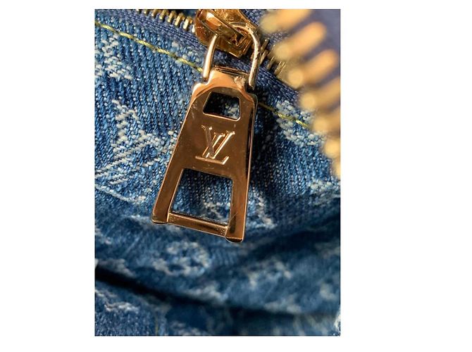 Louis Vuitton Pochette Cosmetica GM Monogram Denim Blu - vista 7