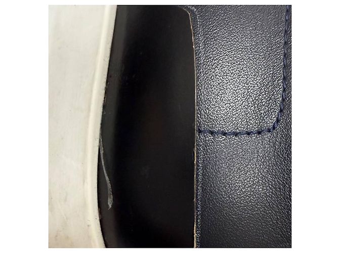 Sneakers con lacci Hermès Trail in pelle blu navy - vista 10