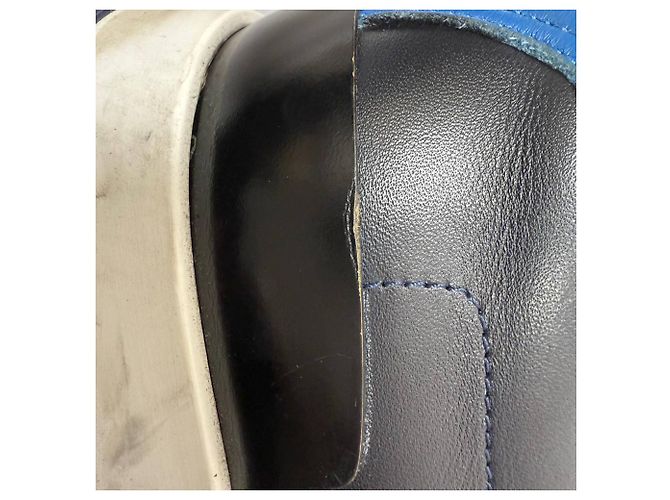 Sneakers con lacci Hermès Trail in pelle blu navy - vista 9