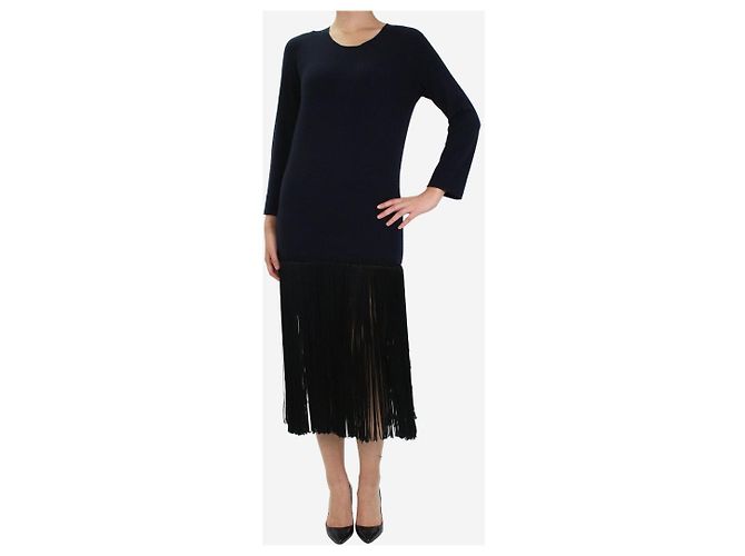 Céline Navy-blaues Fransen-Kleid - Größe UK 10 - Ansicht 2