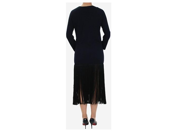 Céline Navy-blaues Fransen-Kleid - Größe UK 10 - Ansicht 3