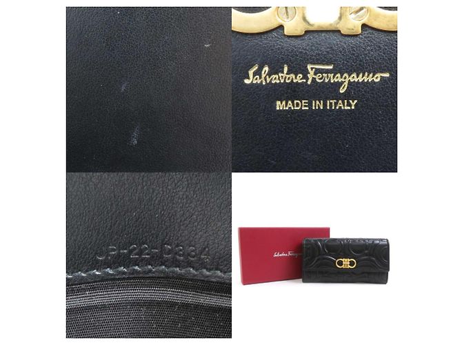 Cartera larga de cuero Gancini Salvatore Ferragamo Negro - vista 5