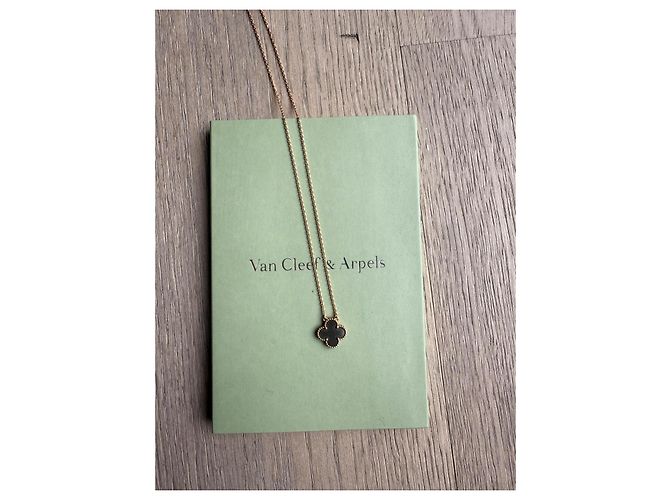 Van Cleef & Arpels Vintage Alhambra Halskette Perlmutt Anthrazit Anthrazitgrau - Ansicht 3