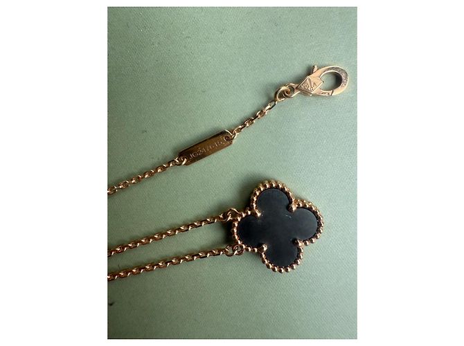 Van Cleef & Arpels Vintage Alhambra Halskette Perlmutt Anthrazit Anthrazitgrau - Ansicht 5