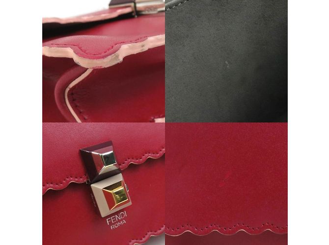 Borsa a Spalla Mini Canai di Fendi Rosso - vista 3