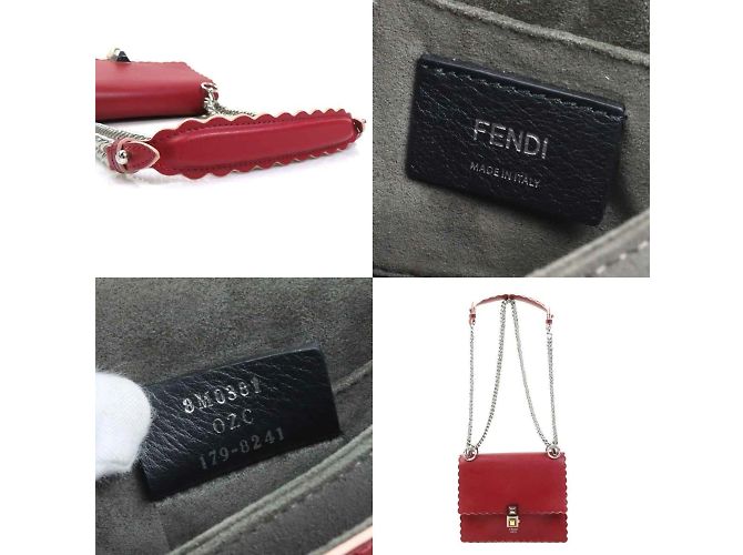 Borsa a Spalla Mini Canai di Fendi Rosso - vista 5