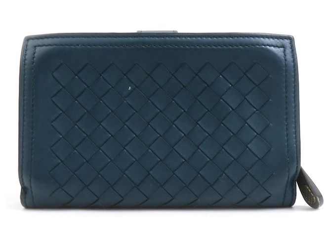 Billetera bi-fold Intrecciato Bottega Veneta Azul Verde - vista 2