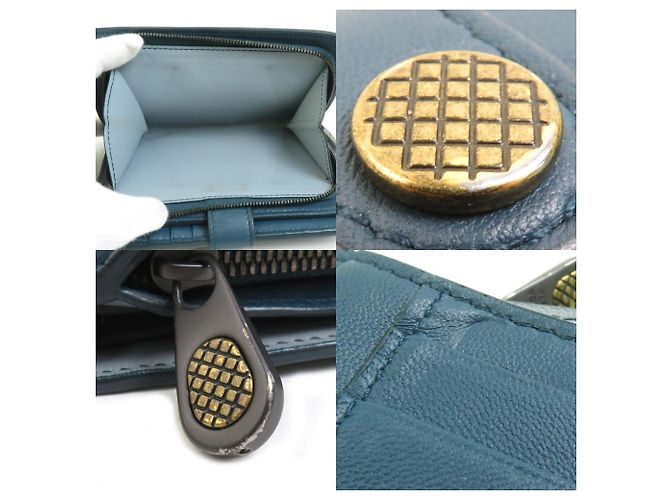 Billetera bi-fold Intrecciato Bottega Veneta Azul Verde - vista 4