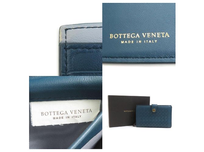 Billetera bi-fold Intrecciato Bottega Veneta Azul Verde - vista 5