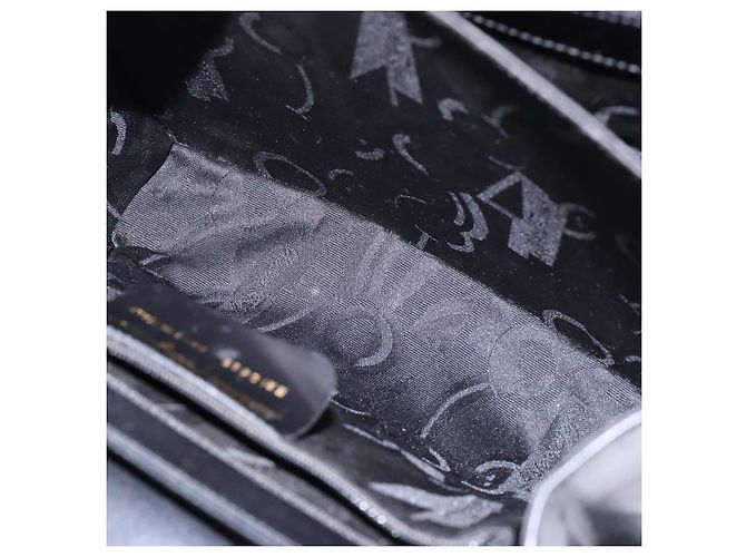 Borsa a mano Gancini in pelle nera e oro Salvatore Ferragamo Auth yk19008 Nero D'oro - vista 11