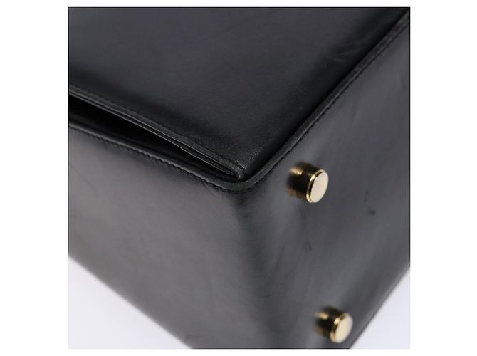 Borsa a mano Gancini in pelle nera e oro Salvatore Ferragamo Auth yk19008 Nero D'oro - vista 17