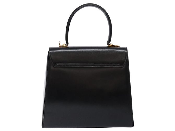 Borsa a mano Gancini in pelle nera e oro Salvatore Ferragamo Auth yk19008 Nero D'oro - vista 2