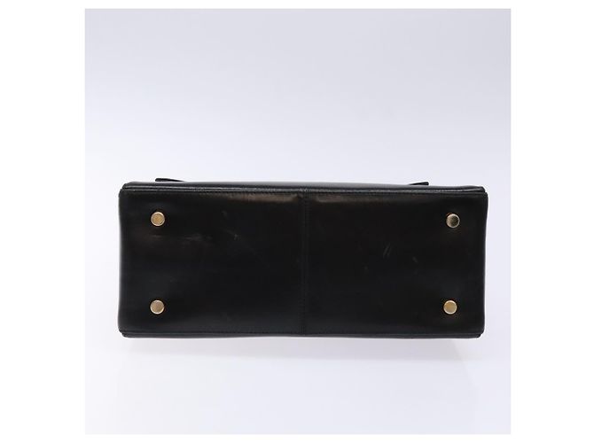 Borsa a mano Gancini in pelle nera e oro Salvatore Ferragamo Auth yk19008 Nero D'oro - vista 5