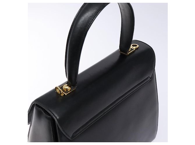 Borsa a mano Gancini in pelle nera e oro Salvatore Ferragamo Auth yk19008 Nero D'oro - vista 6
