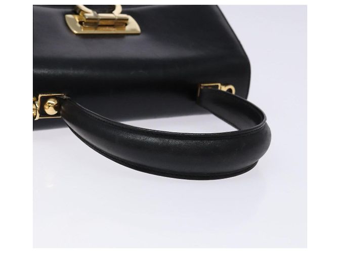 Borsa a mano Gancini in pelle nera e oro Salvatore Ferragamo Auth yk19008 Nero D'oro - vista 7