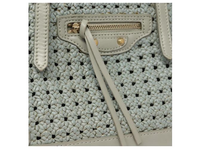 BALENCIAGA Hand Bag Leather 2way Gray Gold Auth bs28318 - view 19
