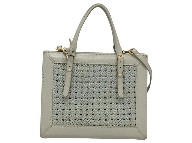 BALENCIAGA Hand Bag Leather 2way Gray Gold Auth bs28318 - view 2