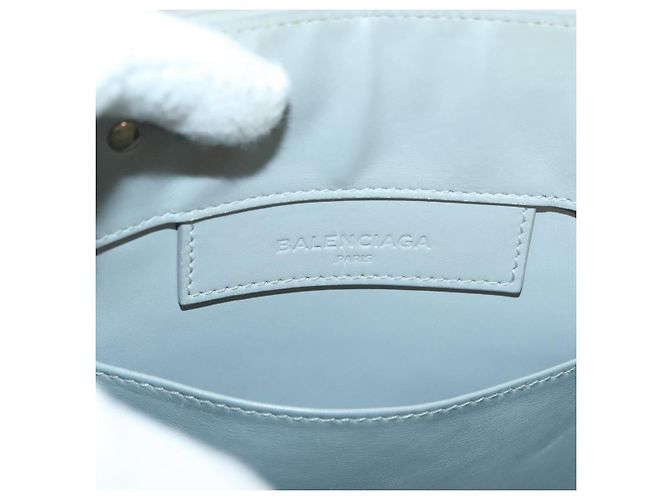 BALENCIAGA Hand Bag Leather 2way Gray Gold Auth bs28318 - view 20