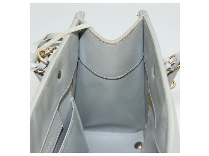 BALENCIAGA Hand Bag Leather 2way Gray Gold Auth bs28318 - view 21