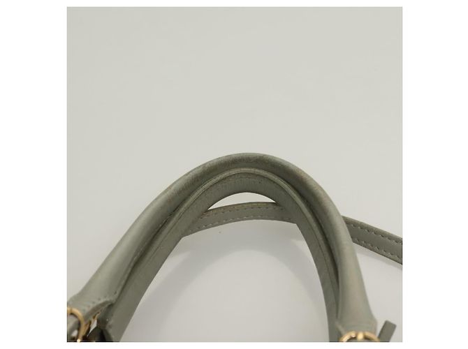 BALENCIAGA Hand Bag Leather 2way Gray Gold Auth bs28318 - view 8