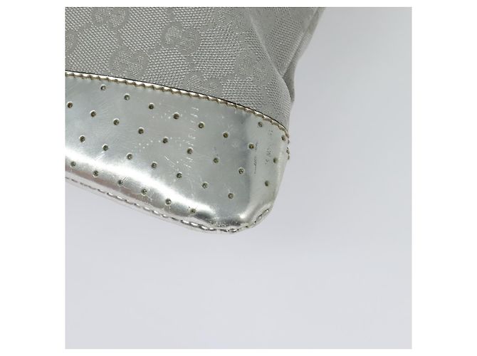 Borsa a Spalla GG Canvas Gucci Argento 145857 Auth 134088 - vista 17